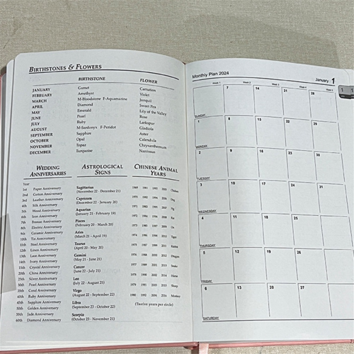 2024 Diary A5 Diary Week to View A5 Daily Planner Notebook for Office Diary for 2024 Red 1