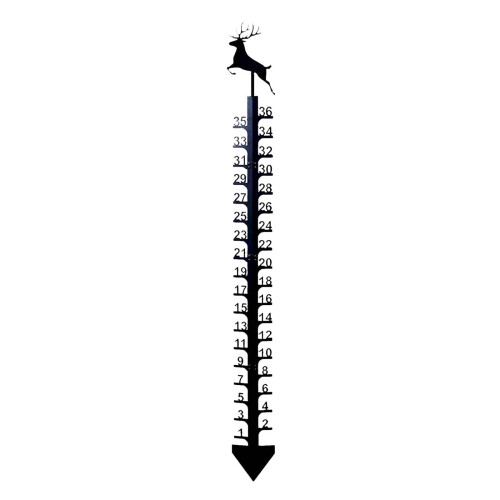 Medidor de neve Aufmer de 91 cm (36 polegadas) para uso externo com termômetro, bastão de metal grande para medir a queda de neve, compatível com 1