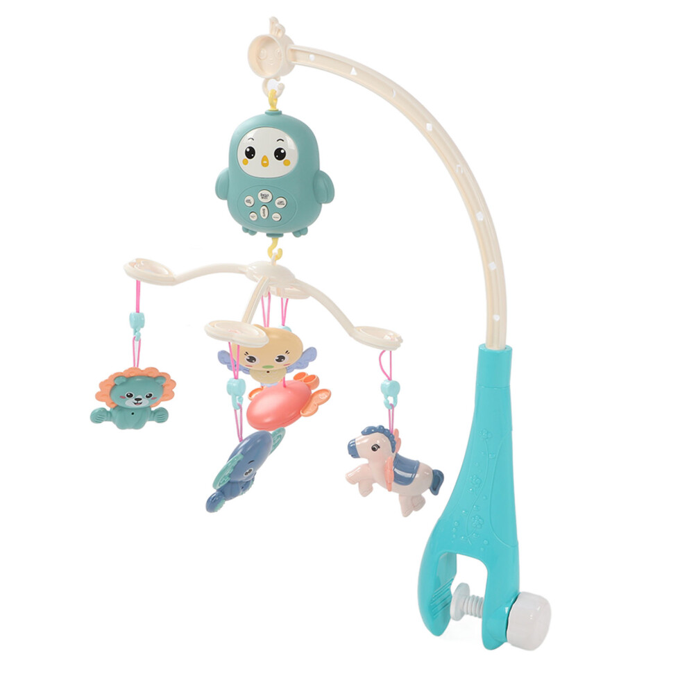 Baby Crib Mobile With Music Lights, 360 Rotation, Remote, Blue