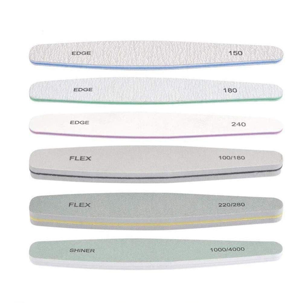Nail Files Set with Multiple Grit Options for Natural and Acrylic Nails, Professional Nail Buffers