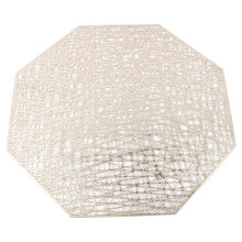 Innovative Hollow Out Vinyl Placemats, Washable Non-Slip Placemats Perfect For Your Kitchen Or Dining Room, Shining Gold Placemats That Add Glamour