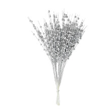 Festive Artificial Glitter Twigs, Elegant Glittery Branches for Christmas Tree Decor, 50cm Long, Enhancing Your Seasonal Spirit (Silver)