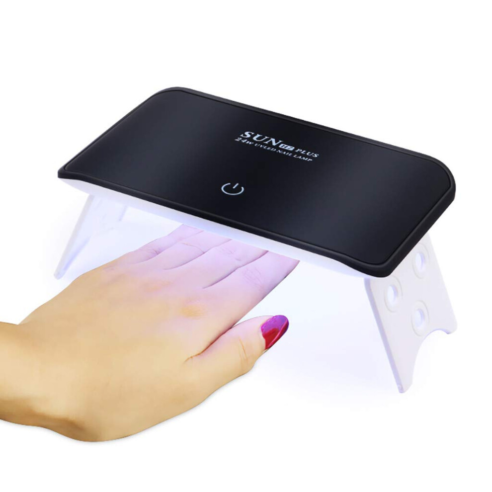 Light Uv Led Nail Lamp 24W Rechargeable Gel Nail Polish Dryer With Dual Timer For Home And Travel