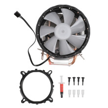 Aluminium koelblok CPU-koeler, basis van puur koper, dubbele PWM-ventilators, volledig gegalvaniseerd, reflow-lassen, heatpipes, AGHP-technologie,