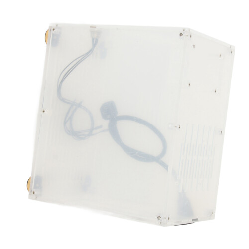 Clear Acrylic Mini ITX PC Case, Hollow Cooling 360 Degrees Open DIY ITX Computer Gaming Case, High Utilization Efficient Cooling System with Panoramic 2