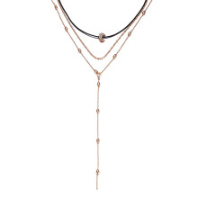Lariat halskæde til kvinder Trendy lagdelt Y-halskæde Moderigtig forgyldt statement-smykker Justerbar længde Hypoallergenisk design Nem