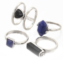 Ringsmycken i vintagestil för kvinnor, vitguldpläterat 925 sterlingsilver med inlägg av abalone Paua-snäckor, elegant modeaccessoar för
