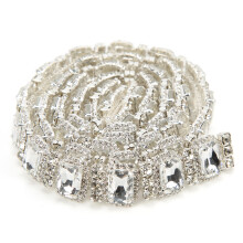Borde de strass 1 yarda, 1,8 cm de ancho, transparente