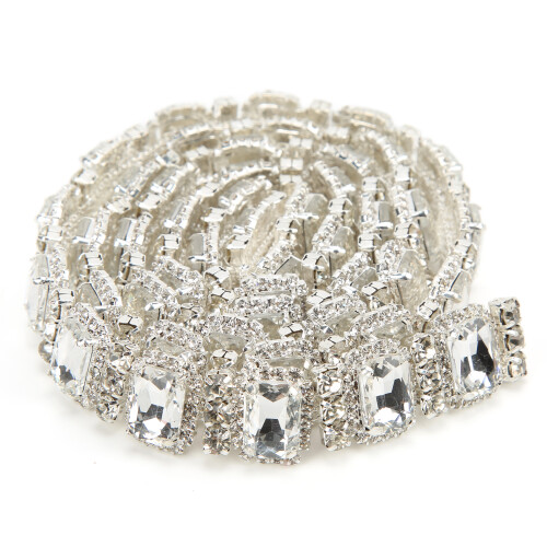 Catena di strass trasparenti, 1 yard, 1,8 cm
