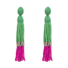 Kolczyki w stylu boho z frędzlami, długie, wiszące kolczyki z frędzlami, ręcznie robione, koralikowe kolczyki w stylu retro, lekkie,