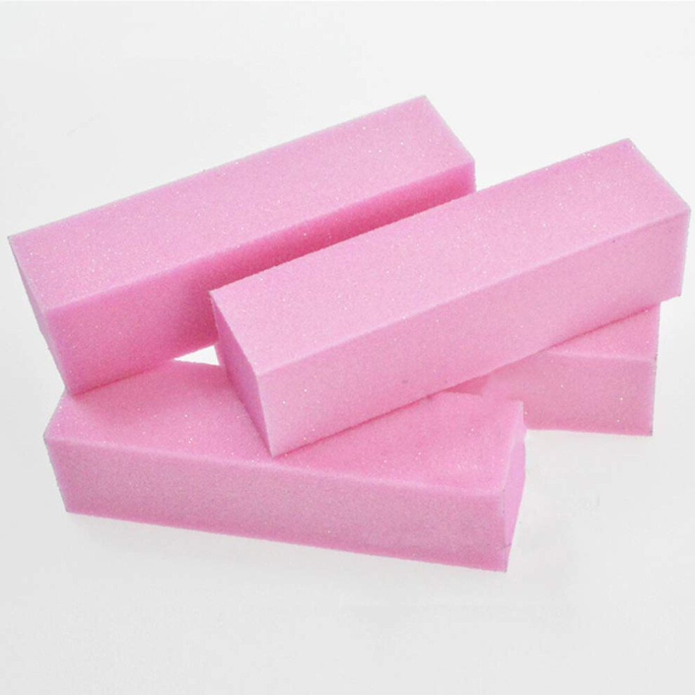 Pink 100Pcs Nail Buffer Block Set 100/180 Grit Nail Files And Buffers For Professional Manicure