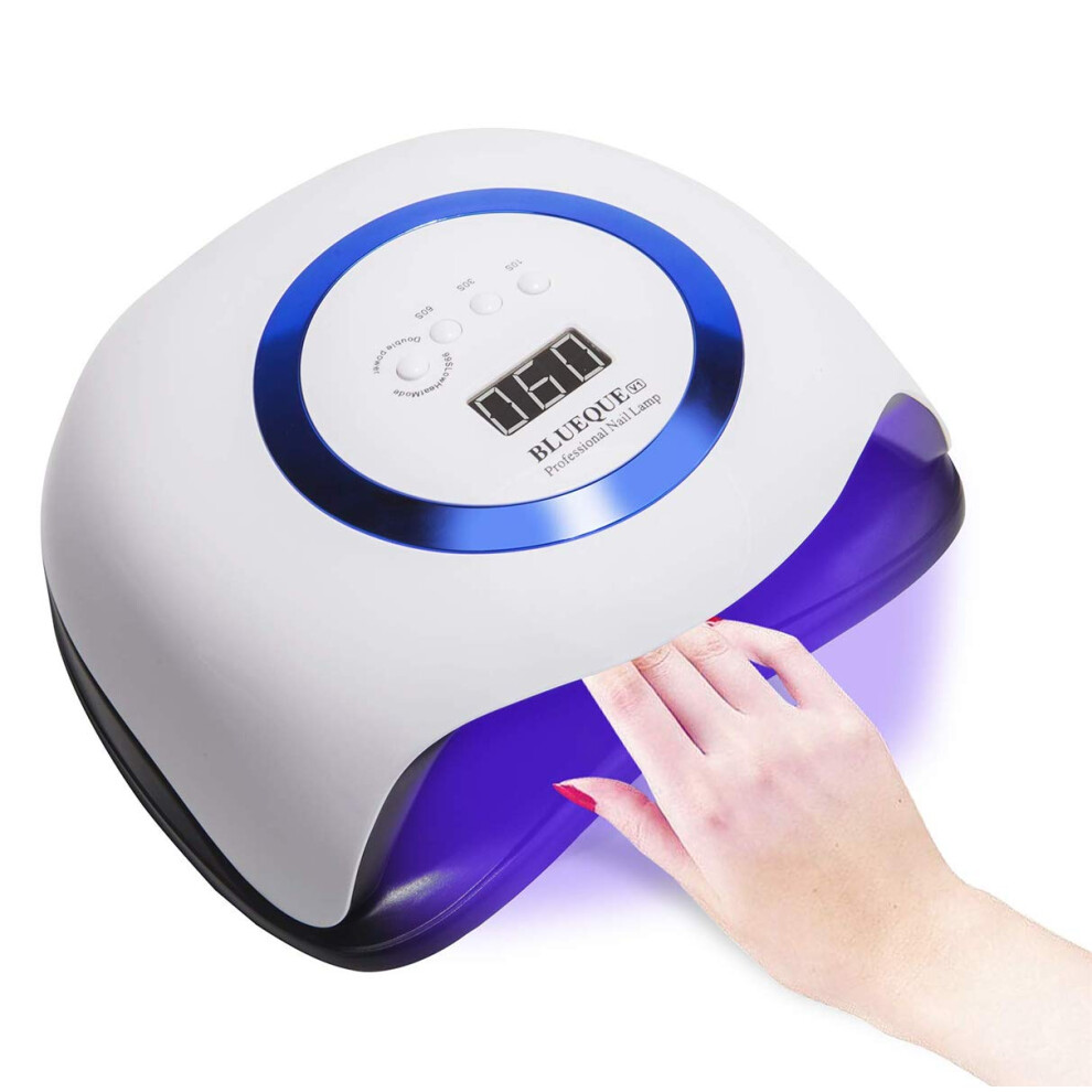 Blue 168W Uv Led Nail Lamp Gel Nail Dryer With 42 Leds, Fast Even Curing, 4 Timer Modes,