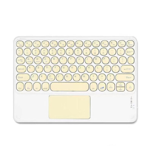 Liquidação! Teclado Bluetooth lulshou com teclas redondas, portátil e sem fio, com touchpad para Android, PC e tablet. 1