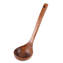 Küchenlöffel aus Holz mit geradem Griff, braun, 28 cm lang