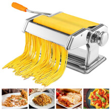 Ręczna maszyna do robienia makaronu ze stali nierdzewnej z 6 regulowanymi ustawieniami grubości, kompatybilna z lasagne spaghetti fettuccine