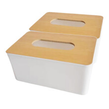 2 stuks houten tissueboxen voor op kantoor, slaapkamer, autohouder, retro decoratie, vintage houder