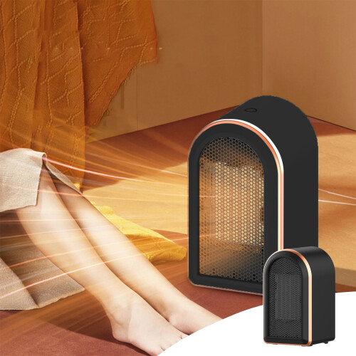 Pompotops Black Κεραμική θερμάστρα χώρου 1200W, φορητή ηλεκτρική θερμάστρα εσωτερικού 1