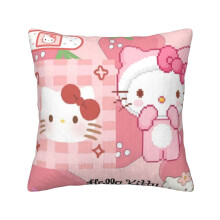 Funda de cojín de pana suave Hello Kitty, 45 x 45 cm, funda de almohada decorativa para sofá, dormitorio, cama, silla y sala de estar.