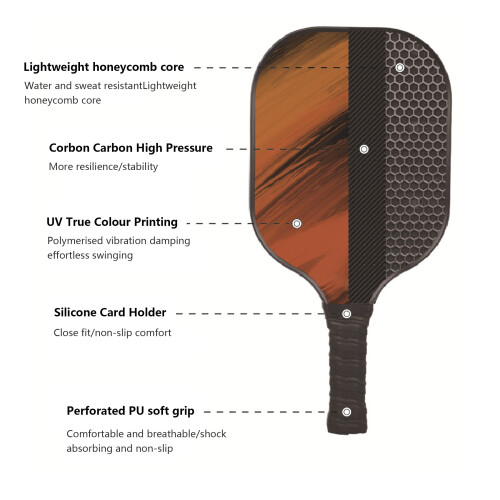 Ελαφριά και ανθεκτική ρακέτα Pickleball από fiberglass, ανδρική αθλητική ρουτίνα για 1