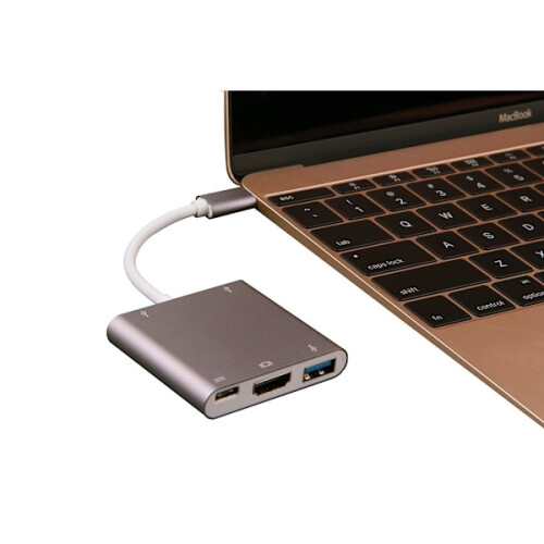 Adaptateur multiport INF USB-C vers USB, USB-C (USB PD), compatible HDMI 4K 2