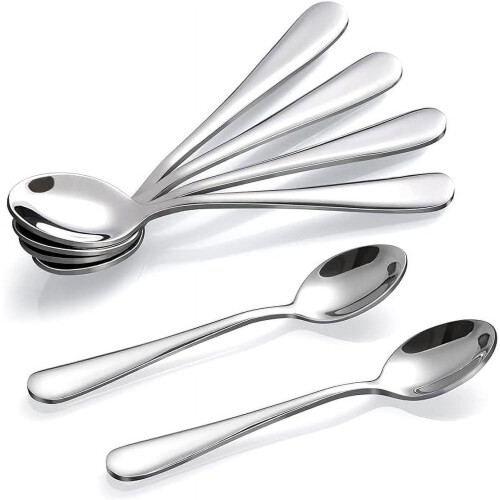 Conjunto de 6 colheres de chá em aço inoxidável Cterwk, com cabo longo, para chá ou café, 17,5 cm (6,9 polegadas).