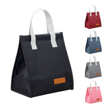 Sac à lunch portable Oxford isotherme, pochette bento pour le bureau et les étudiants, boîte à lunch pratique, noir