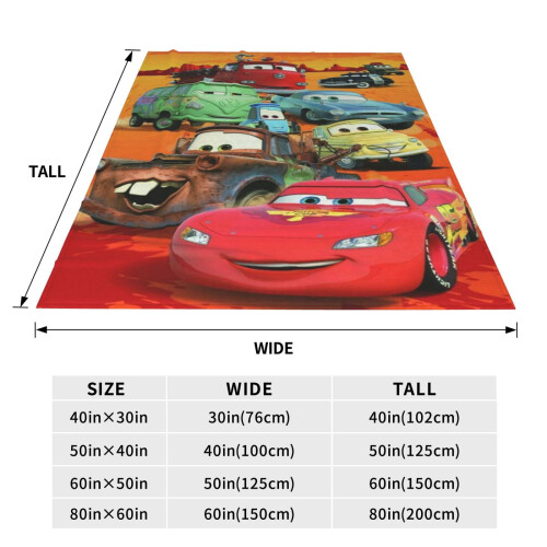 Κουβέρτα Cars Lightning McQueen 50"x40" από μαλακό φλις μικροϊνών για καναπέ-κρεβάτι ταξιδιού - 1