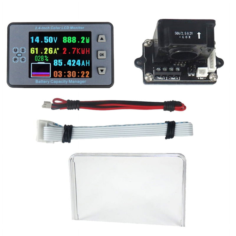 Vah9810f 2.4 Inch Voltage Meter+Voltage Collector+Case Coulometer Capacity Power Monitor 100A For Electric Motorcycle/Rv 9395123745145