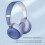Ασύρματα ακουστικά Bluetooth Jacenvly 5.2, χρώμα Macaron, πτυσσόμενα ακουστικά με καλώδιο ήχου 5