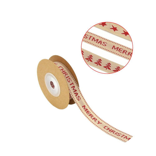 Masteelf2pcs Χριστουγεννιάτικη κορδέλα 1.5CM, εορταστική συσκευασία δώρου από βαμβάκι 2