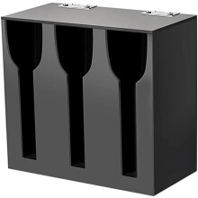 Distributeur d'ustensiles en acrylique, organisateur de couverts Ă 3 compartiments, porte-couverts noir en plastique