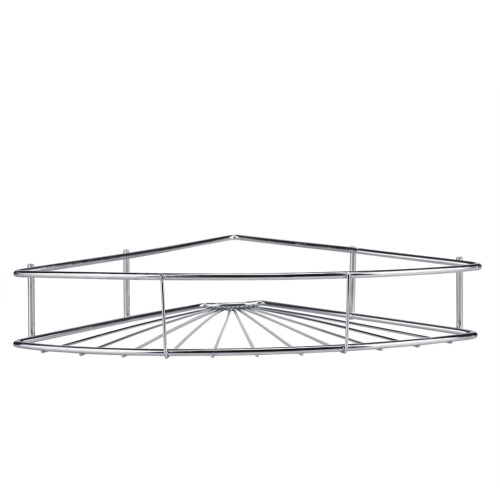 Prateleira triangular resistente em aço inoxidável para chuveiro com ventosa, ideal para cozinha e banheiro. 2