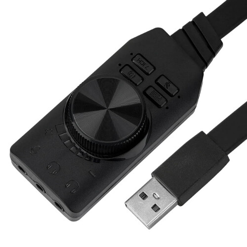 Προσαρμογέας κάρτας ήχου USB 7.1 καναλιών Διεπαφή ήχου 3.5 mm USB 2.0 Μικρόφωνο Ακουστικά