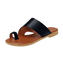 Sandale OAVQHLG3B pentru femei sub 10 USD, sandale minimaliste la modă, cu vârf plat și inel, croială largă