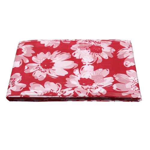 1 nappe jetable 180x180cm, rouge à fleurs blanches - Convient aux tables carrées 1
