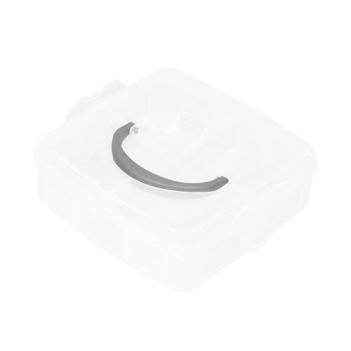 Lightweight Plastic Construction Stackable Transparent Organizer Box Adjustable Compartments Snap-Lock Trays With Detachable Layers Versatile Storage 2
