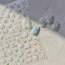 5D Flower Nail Stickers Embossed Floral Texture SelfAdhesive Decals for Acrylic Gel Manicure