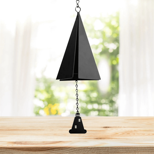 Sino de Vento Triangular de Ferro com Bússola - Decoração 2