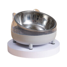 Cuencos elevados para gatos Plato elevado inclinado Comedero para mascotas con soporte para gatos y cachorros Seguro Acero inoxidable y plástico