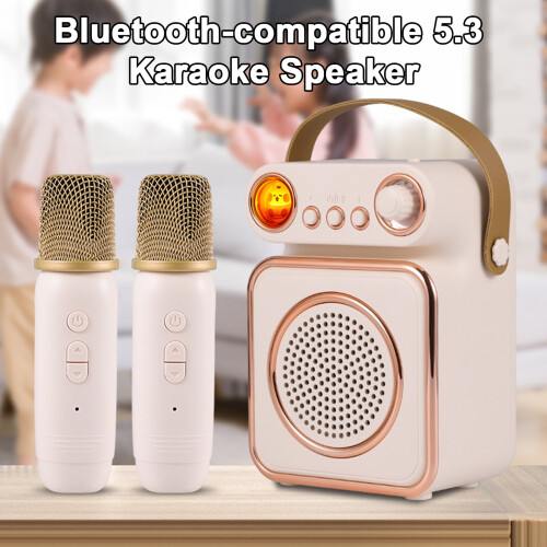SUSUchens1Set Φορητό ηχείο καραόκε Mini Karaoke Συμβατό με Bluetooth5.3 Ηχείο με μικρόφωνα για το 2