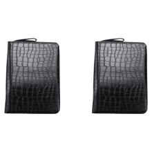 Husă pentru stilou cu capacitate 2X, piele PU, culoare neagră, cu 48 de sloturi, husă pentru stilou, geantă pentru creion