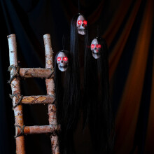 Halloweenské dekorace Závěsné duchové s LED zářícíma očima Závěsná kostra Dekorace pro venkovní vnitřní zahradu Stromy Veranda Yard