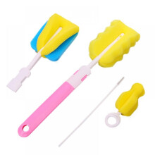 4-teiliges Set Schwamm-, Kunststoff-, Glas-, Milch- und Wasserbecher-Reinigungsbürsten für Babyflaschen, Schnuller und Sauger