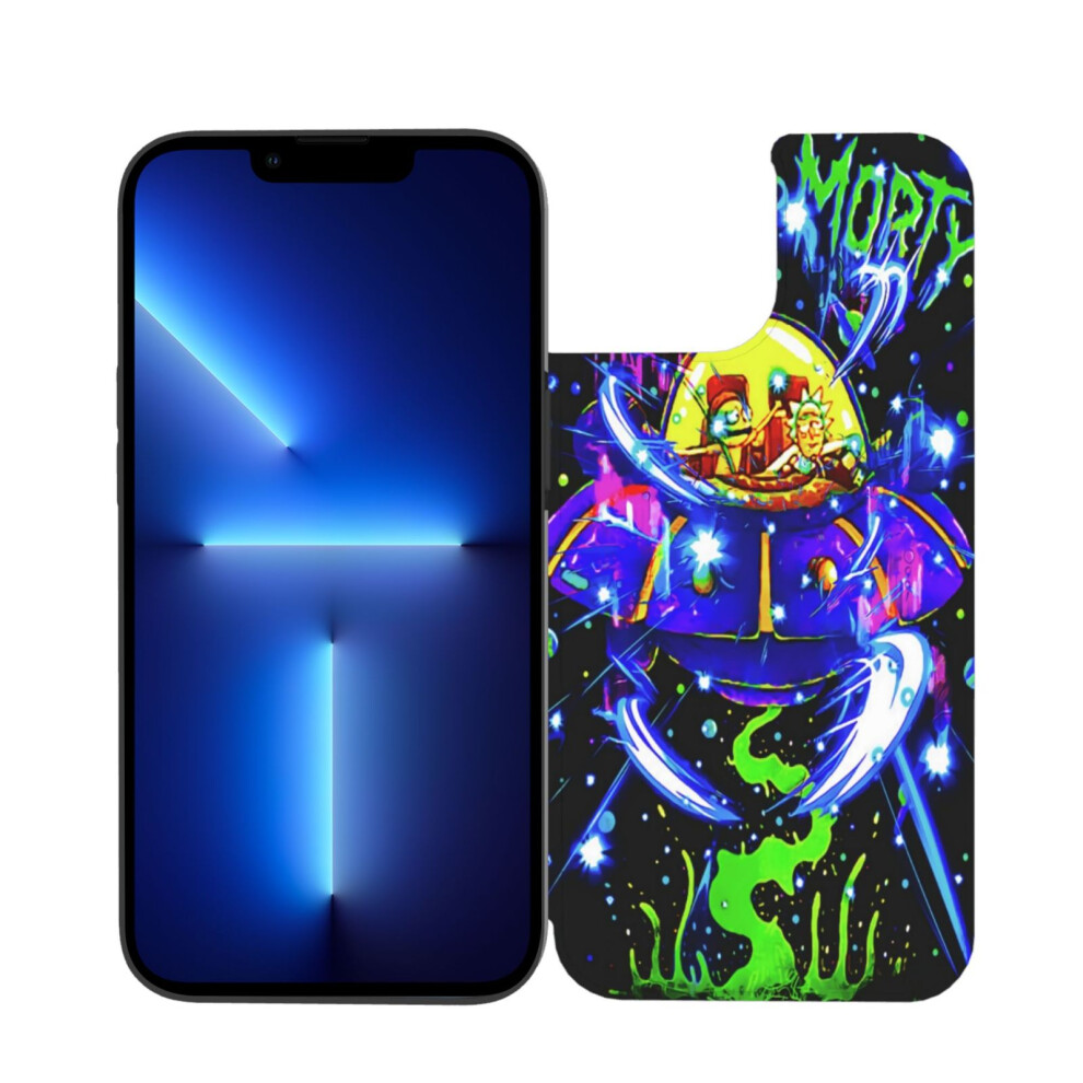Rick & Morty Compatible With Iphone 13 Phone Case, Leather Case Magnetic Closure Flip Cell Phone Cover For Compatible With Iphone 13 Dual Camera 9164030427846