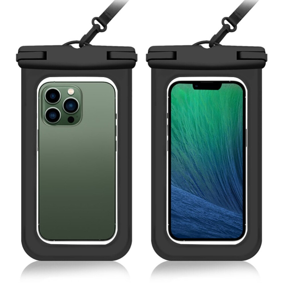2 Pack Floatable Ipx8 Universal Waterproof Case, Dry Bag Cellphone Pouch For Compatible With Iphone Galaxy Google Pixel Up To 6.9", Black 9164030428034