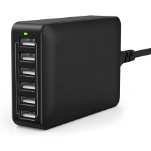 Hub di ricarica USB da 60 W a 6 porte, stazione di ricarica da tavolo da 12 A con porte multiple, compatibile con iPhone 14/13/12 Pro Max Mini, iPad
