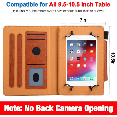 Capa universal para tablets de 9,5 a 10,5 polegadas, capa protetora de couro premium para tablets Android com tela sensível ao toque de 9,5, 10 e 1