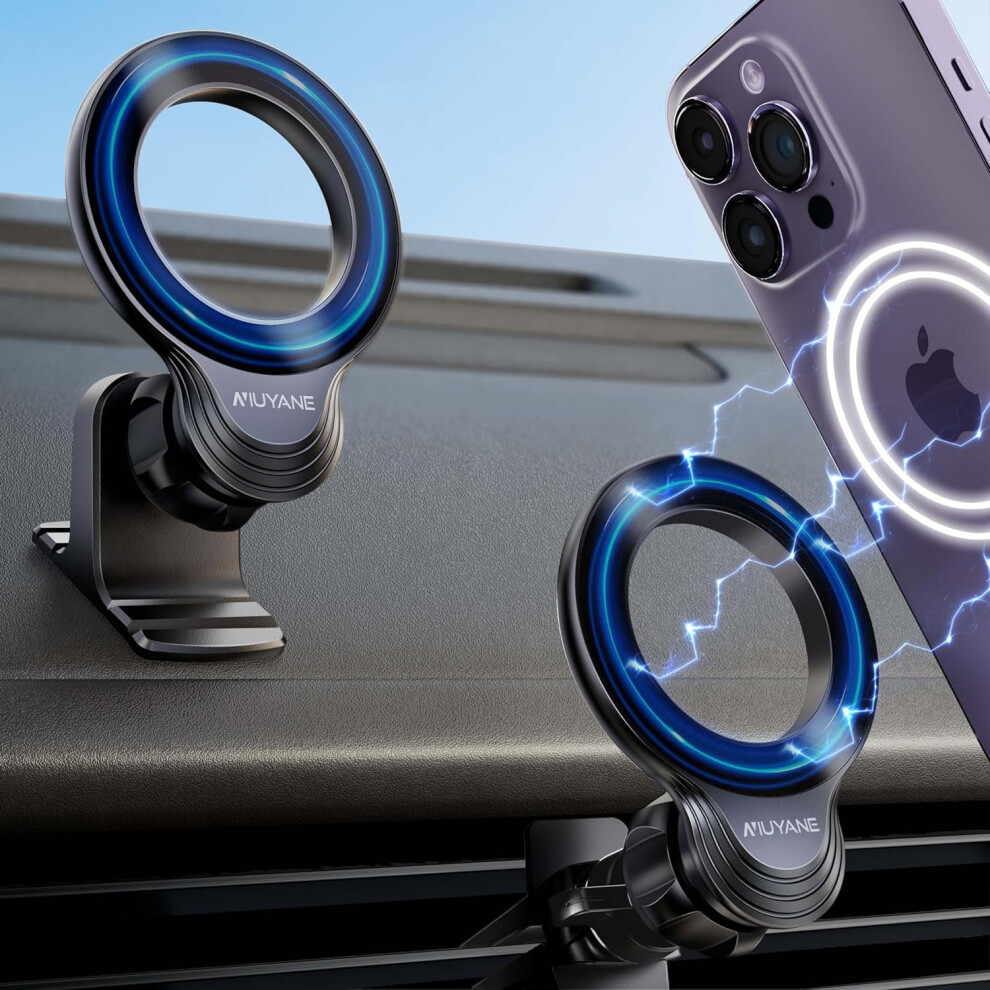 Compatible With Mag-Safe Car Mount,Magnetic Car Phone Mount,2 In 1 Super Stable Dash&Air Vent Car Phone Mount,Mag-Safe 9164030562677