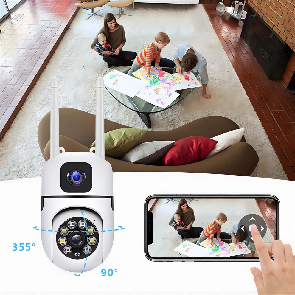 Lulshou Outdoor Security Cameras 1080P Dome Wifi Camera 360 View With Motion Detection, Compatible With 2.4Ghz Wifi 9164030563797