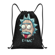 Sac à cordon Rick et Morty classique, pliable, pour le sport et le fitness, unisexe, petit format, idéal pour la plage et les voyages.